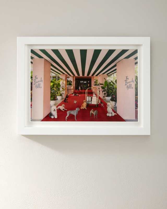"Dogs at the Beverly Hills Hotel" Mini Giclee Print